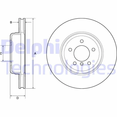 Bilde av DELPHI BG9159C Bremseskiver 348 30 5 ventilert belagt høy karbon uten hjullager, ABS sensorring BMW: Z4 Roadster