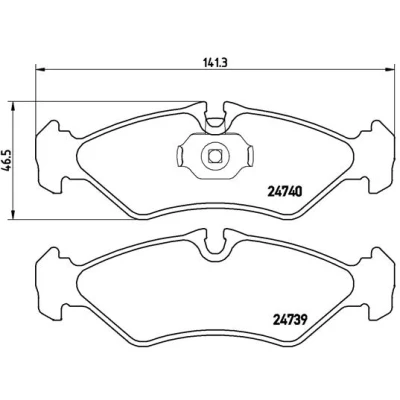 Bilde av BREMBO P 50 081 Bremseklosser inkl. slitasjevarselkontakt med kolbleklips uten tilbehør MERCEDES BENZ: Sprinter 2 T Flatvogn lastebil/Chassis