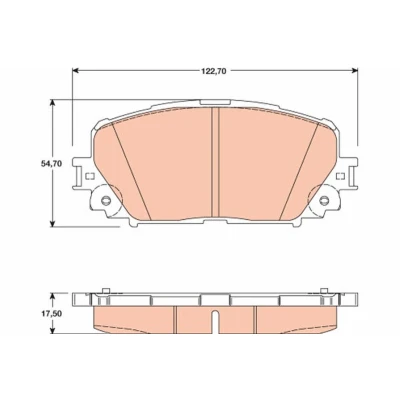 Bilde av TRW GDB3460 Bremseklosser ikke klargjort for slitasjeindikator TOYOTA: Yaris II Hatchback, III Verso S