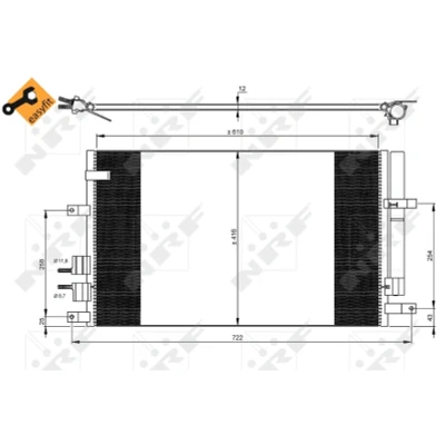 Bilde av NRF EASY FIT 35911 Kondensator med tetning tørker 11,8 8,7 Aluminium 610