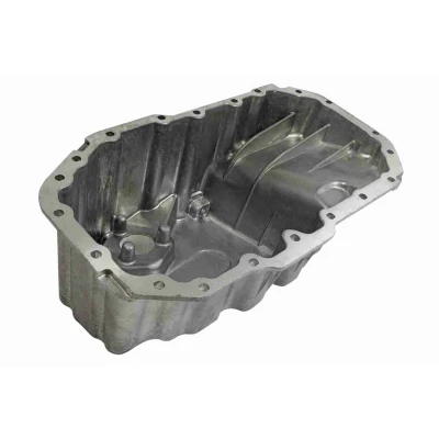 Bilde av VAICO V10 0446 Bunnpanne med oljeplugg hull for oljenivåmåler, tetningsring, uten oljekartetning Aluminium Original Quality