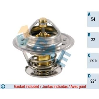 Bilde av FAE 5302492 Termostat 92 med tetning uten kapsling FORD: Granada, Sierra Mk1 Hatchback, Capri II, OPEL: Vectra A Sedan, Astra G Caravan