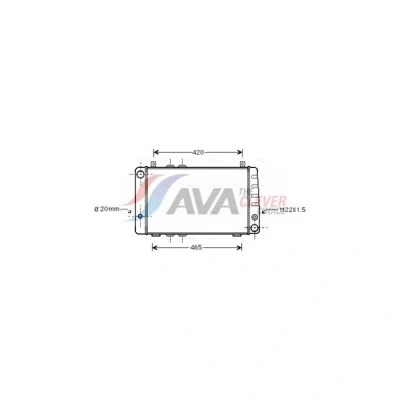 Bilde av AVA COOLING SYSTEMS SA2002 Radiator Aluminium 485mm 285mm 34mm uten ekspansjonstank Kjøleribber satt sammen mekanisk
