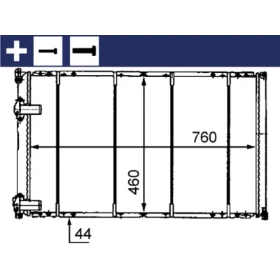Bilde av MAHLE ORIGINAL CR 526 000S Radiator for kjøretøy med/uten klimaanlegg 760 460 34 med rørstuss, tilbehør skruer Kjøleribber loddet