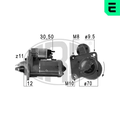 Bilde av ERA 220715 Starter 12V 2,2kW 11 30 50 70mm FORD: S Max Mk1, MONDEO 4 Turnier, Transit Connect Mk2 Stasjonsvogn