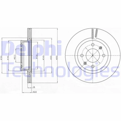 Bilde av DELPHI BG4295 Bremseskiver 252 18 4 ventilert oljet ubehandlet uten hjullager, ABS sensorring KIA: Picanto II, I