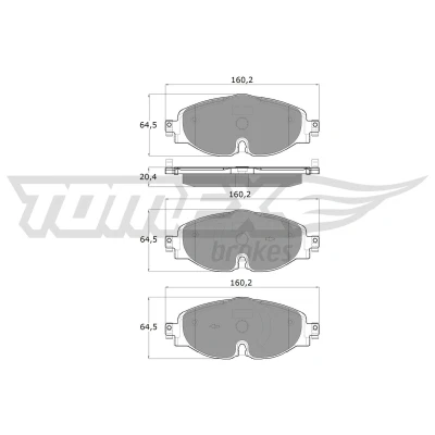 Bilde av TOMEX brakes TX 18 05 Bremseklosser klargjort for slitasjeindikator VOLKSWAGEN: Golf 7, Passat B8 Variant, 7 SKODA: Karoq SUV