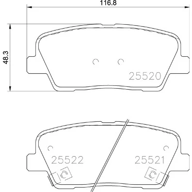 Bilde av BREMBO P 30 104 Bremseklosser med akustisk slitasjevarsel antihyle blikk tilbehør