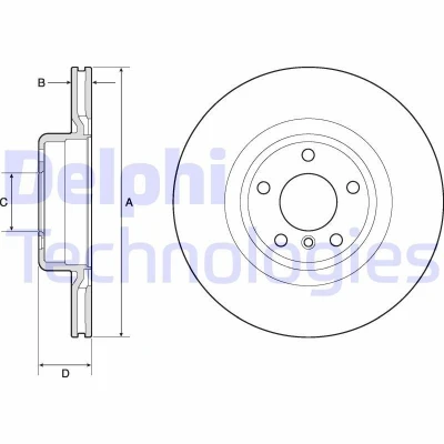 Bilde av DELPHI BG4755C Bremseskiver 345 24 5 ventilert belagt høy karbon uten hjullager, ABS sensorring BMW: 2 Coupé, 1 Hatchback, 3 GT