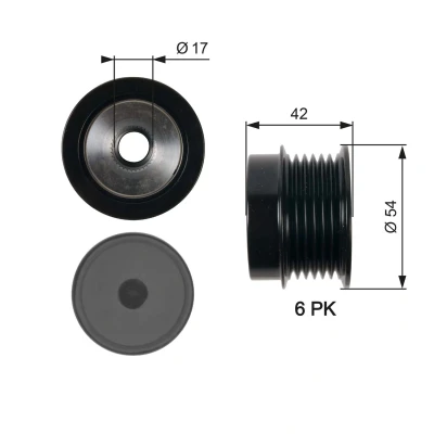 Bilde av GATES OAP7035 Frihjul Dynamo 42 BOOST DN CVT Belt SAAB: 9 3 Stasjonsvogn, Sedan