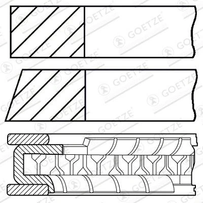 Bilde av GOETZE ENGINE 08 442700 00 Stempelringsett 71