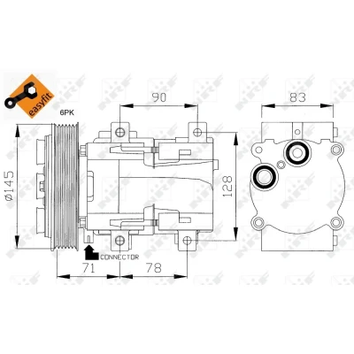 Bilde av NRF 32085 Kompressor FS10 170 12 PAG 46 med kompressorlje, tetningsring EASY FIT