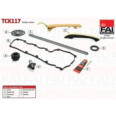 Bilde av FAI AutoParts TCK117 Registerkjedesett med tetning, tannhjul simplex, Boltkjede