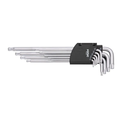 Bilde av SONIC 600909 Vinkelskrutrekkersett T10, T15, T20, T25, T27, T30, T40, T45, T50 Krom vanadium stål 9