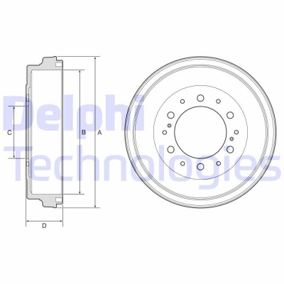 Bilde av DELPHI BF590 Bremsetrommel uten ABS sensorring, hjullager, lager 308 TOYOTA: Hiace 4 Bus