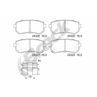 Bilde av BRECK 24320 00 704 10 Bremseklosser med akustisk slitasjevarsel tilbehør KIA: Sportage III, Picanto II, HYUNDAI: ix35