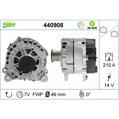 Bilde av VALEO 440908 Dynamo 14V 210A RENAULT: ESPACE 4, MEGANE 3 Grandtour, 2 Kombi