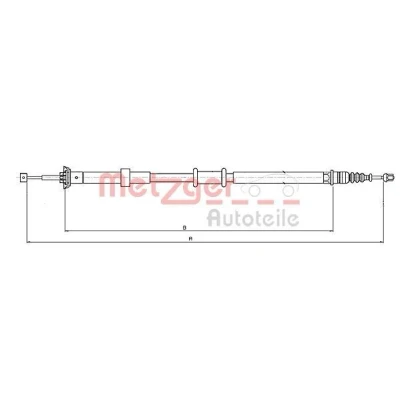 Bilde av METZGER 12.0727 Bremsekabel bakre venstre 1491/1271 COFLE FIAT: Panda II Hatchback, 500 C Cabrio