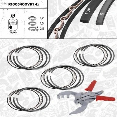 Bilde av ET ENGINETEAM R1003400VR1 Stempelringsett 79 OPEL: Astra F Sedan, Caravan, CC