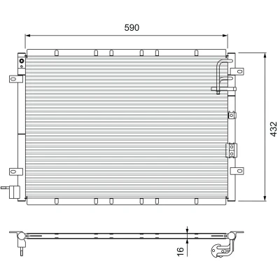 Bilde av VALEO 818080 Kondensator uten tørker Aluminium 415 R 134a KIA: SORENTO 1