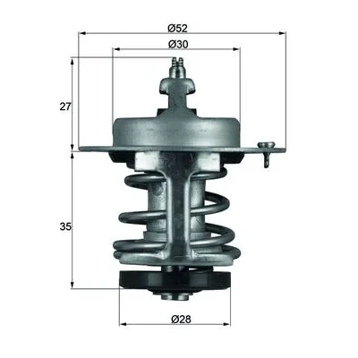 Bilde av MAHLE ORIGINAL TX 69 79 Termostat 52 uten pakning HONDA: CRX 3, CIVIC 4 Hatchback, 6 Fastback