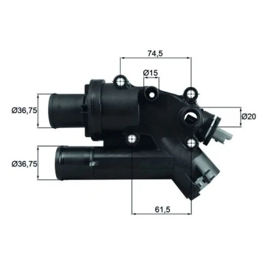 Bilde av MAHLE ORIGINAL TH 46 83 Termostat med tetning FORD: S Max Mk1, Galaxy Mk2 MPV, MONDEO 4 Turnier, PEUGEOT: 508 I Sedan, SW, 407 SW