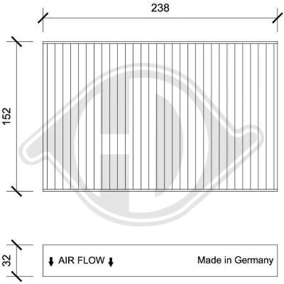 Bilde av DIEDERICHS DCI0209 Kupéfilter pollenfilter 238 152 32 Climate NISSAN: Juke, RENAULT: Fluence