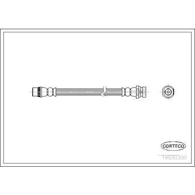 Bilde av CORTECO 19030300 Bremseslange bakaksel 185 RENAULT: SCENIC 2, ESPACE 4, LAGUNA 3