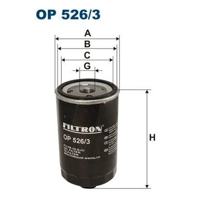 Bilde av FILTRON OP 526/3 Oljefilter 3/4 16 UNF Påskruingsfilter VOLKSWAGEN: GOLF 2, Corrado, Passat B3/B4 Sedan
