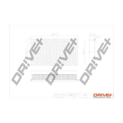 Bilde av Dr!ve+ DP1110.10.0643 Luftfilter 42,3 Filterinnsats TOYOTA: Corolla XII Stasjonsvogn, C HR, Camry VIII Sedan