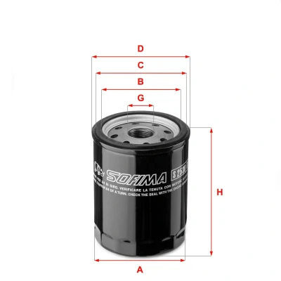 Bilde av SOFIMA S 2530 R Oljefilter M 20 X 1,5 med en retursperreventil Påskruingsfilter FIAT: Doblo I Cargo, Stilo Hatchback, Panda Hatchback