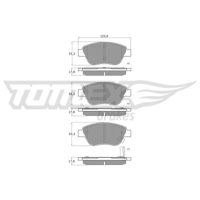 Bilde av TOMEX brakes TX 15 20 Bremseklosser framaksel med akustisk slitasjevarsel OPEL: Corsa D Hatchback, Adam, FIAT: Panda II Doblo I Cargo