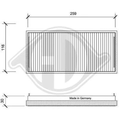 Bilde av DIEDERICHS DCI0019S Kupéfilter pollenfilter 269 126 36 Climate MERCEDES BENZ: E Klasse T modell, S Sedan, Sedan