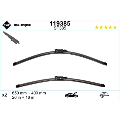 Bilde av Vindusvisker Swf Visioflex 119385 foran Rammeløs OPEL: Corsa D Hatchback, E Hatchback