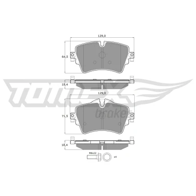 Bilde av TOMEX brakes TX 17 82 Bremseklosser framaksel klargjort for slitasjeindikator med bremsecaliperskruer tilbehør BMW: 2 Active Tourer, Gran Tourer