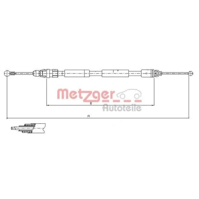 Bilde av METZGER 11.6807 Bremsekabel bakre venstre 1498/1365 COFLE OPEL: Vivaro A Combi, Van, NISSAN: Primastar Minibuss, Van