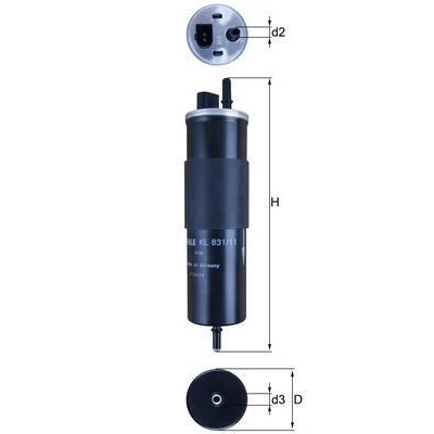 Bilde av MAHLE ORIGINAL KL 831/11 Drivstoffilter med filteroppvarming 8mm 7,9mm VOLVO: V90 II Stasjonsvogn, XC90 II, V60