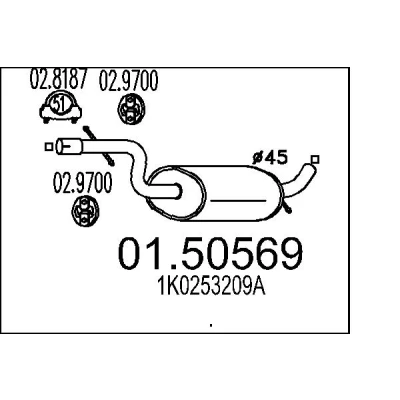 Bilde av Midtre eksospotte MTS 01.50569