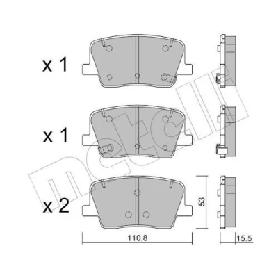 Bilde av METELLI 22 1232 0 Bremseklosser med akustisk slitasjevarsel SSANGYONG: Rexton