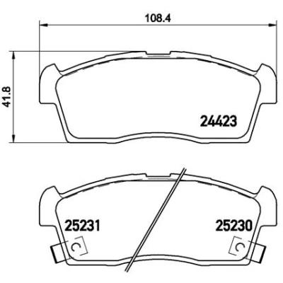 Bilde av BREMBO P 61 108 Bremseklosser med akustisk slitasjevarsel uten tilbehør PEUGEOT: iOn Hatchback, CITROËN: C Zero MITSUBISHI: i