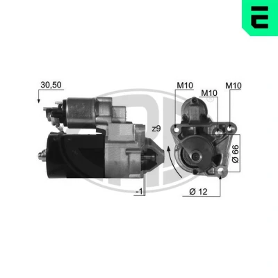 Bilde av ERA 220462A Starter 12 0,9 9 RENAULT: TRAFIC 2 Bus, Kasten, SCENIC 2, OPEL: Vivaro A Combi, Flatvogn lastebil / Chassis