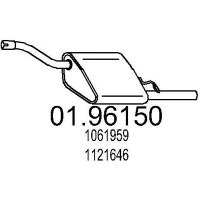 Bilde av MTS 01.96150 Sluttlyddemper 1020 FORD: Focus Mk1 Stasjonsvogn