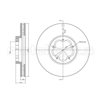 Bilde av METELLI Bremseskive FORD: Transit Mk6 Van, Minibuss, Flatvogn lastebil / Chassis 300,0mm 28,0mm 5 93,0mm ventilert 23 0899