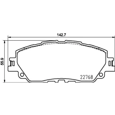 Bilde av HELLA 8DB 355 036 511 Bremseklosser ikke klargjort for slitasjeindikator TOYOTA: C HR, RAV4 V, Camry VIII Sedan