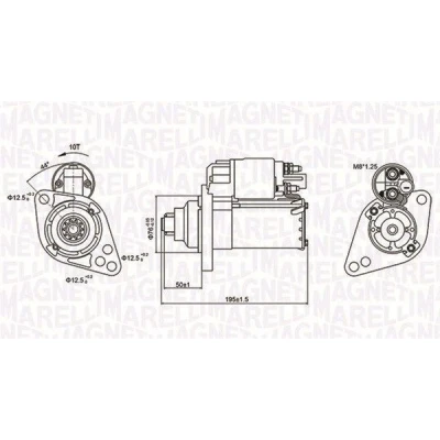 Bilde av MAGNETI MARELLI 063721294010 Starter 12 1,1 10 VOLKSWAGEN: Golf 5, SKODA: Octavia 2 Combi, AUDI: A3 Sportback