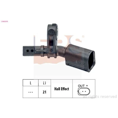 Bilde av FACET 21.0010 ABS Sensor Made in Italy OE Equivalent VOLKSWAGEN: Polo IV Hatchback, Golf 7, Passat B8 Sedan, SKODA: Fabia 2, Octavia 3 Combi