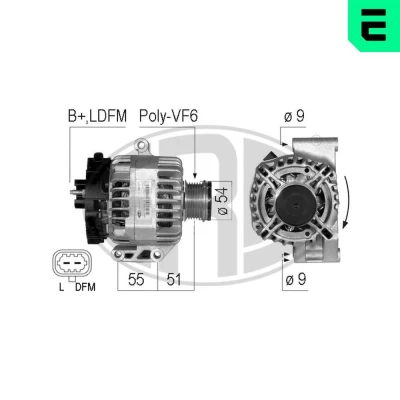 Bilde av ERA 210738A Dynamo 14V 120A OPEL: Astra H Caravan, Corsa D Hatchback, Meriva B, SUZUKI: SWIFT 3, IGNIS 2