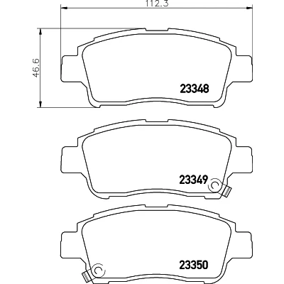 Bilde av HELLA 8DB 355 017 071 Bremseklosser med akustisk slitasjevarsel TOYOTA: Yaris III Hatchback, I Hatchback