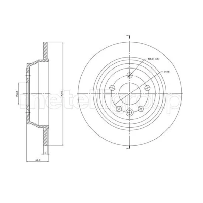 Bilde av METELLI 23 1779C Bremseskiver 302,0 11,0 5 63,6 fullt ut spraylakkert LAND ROVER: Freelander 2 SUV