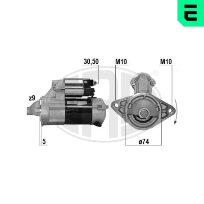 Bilde av ERA 221082A Starter 12V 0,8kW 9 30,50 74mm TOYOTA: Corolla VIII Liftback, Sedan